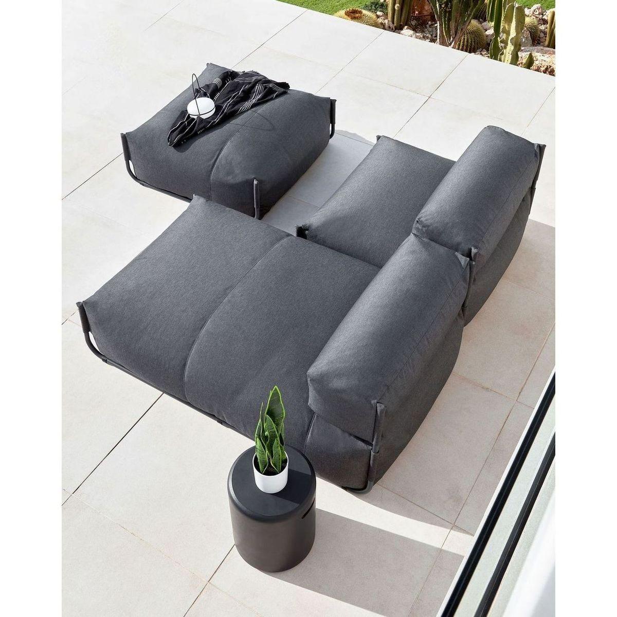 Gartenhocker Outdoor Square dunkelgrau 101x101
