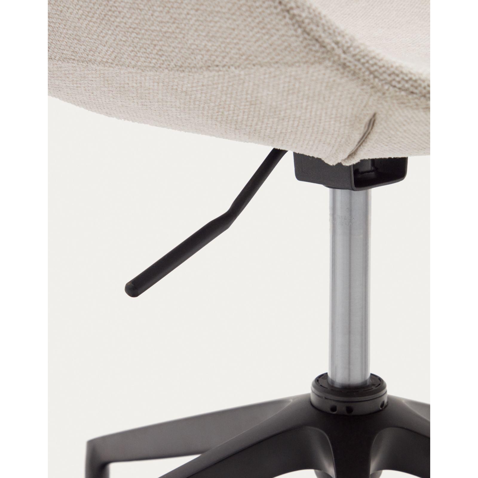 Bürodrehstuhl Tissiana Stoff beige Aluminium schwarz matt