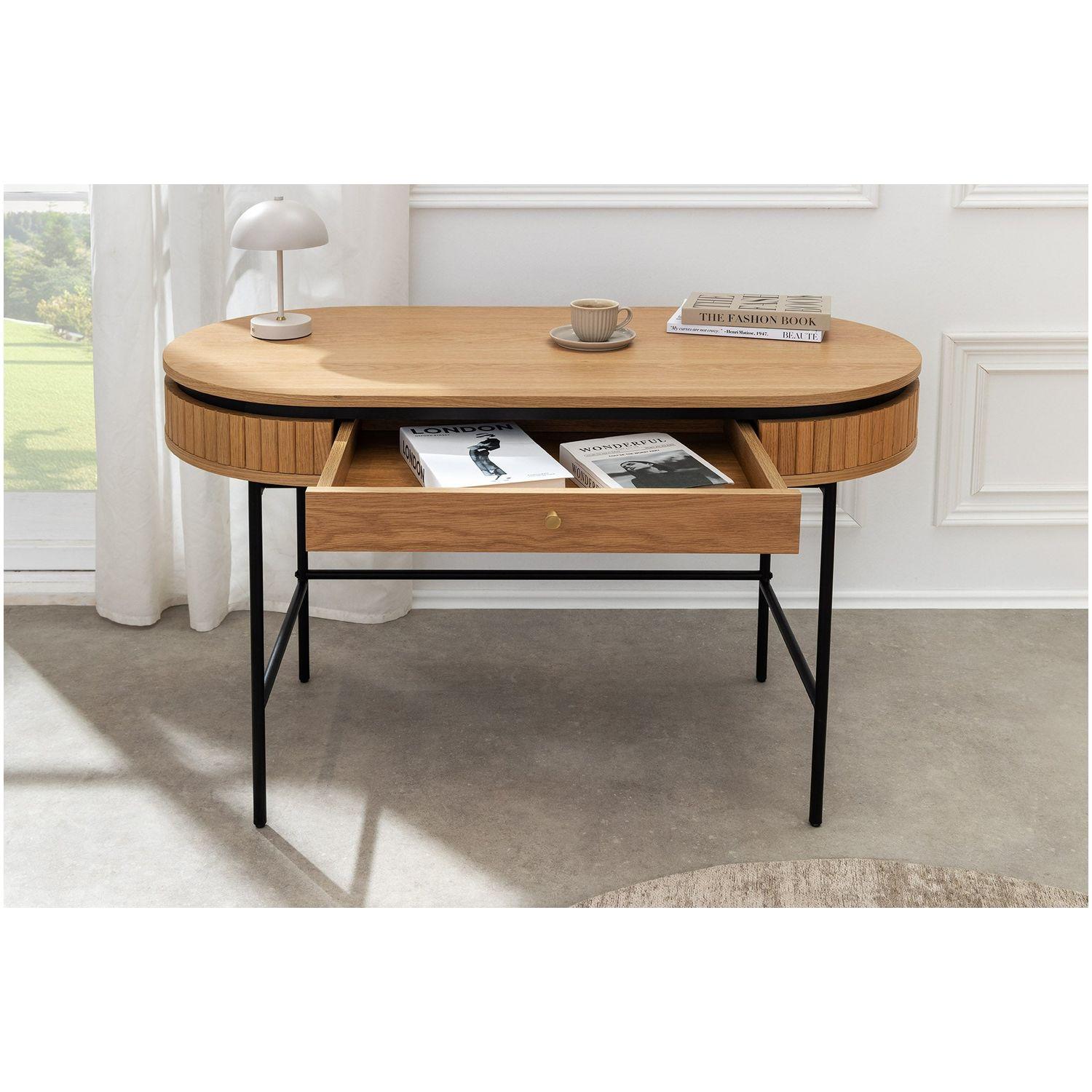 Schreibtisch Barcelona Studio Eichenholzfurnier natur 120