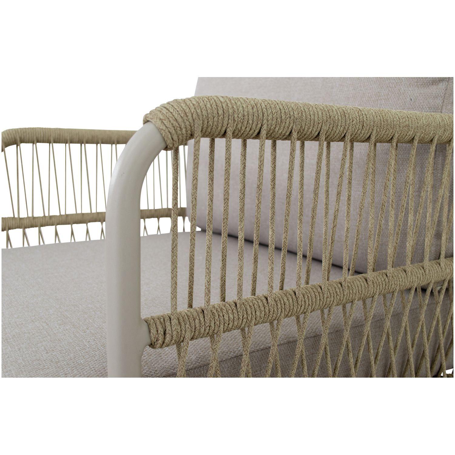 Garten Sitzgruppe Lounge Akon Aluminium Seil beige (4-teilig)