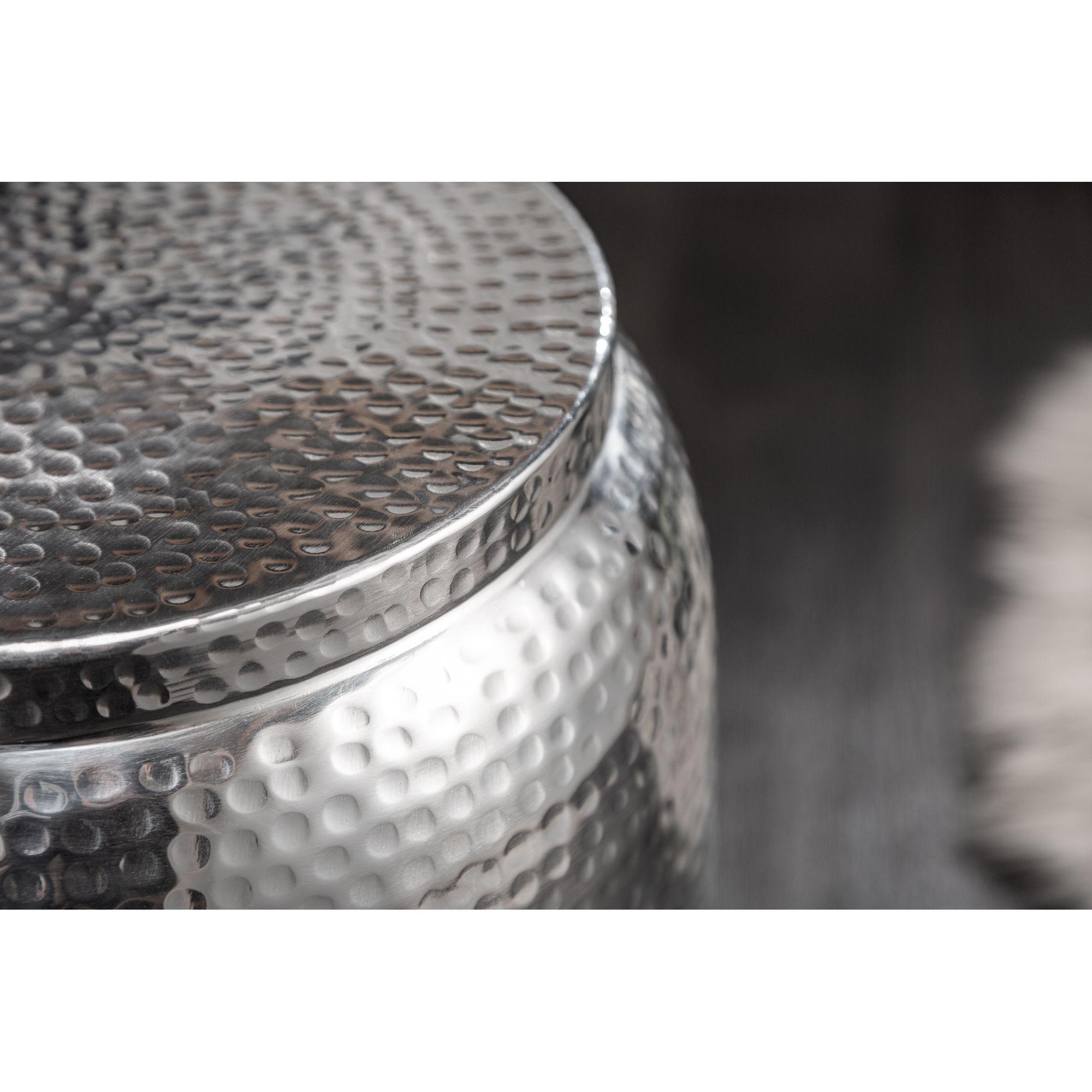 Beistelltisch rund Bazzar Storage 35cm Aluminium silber