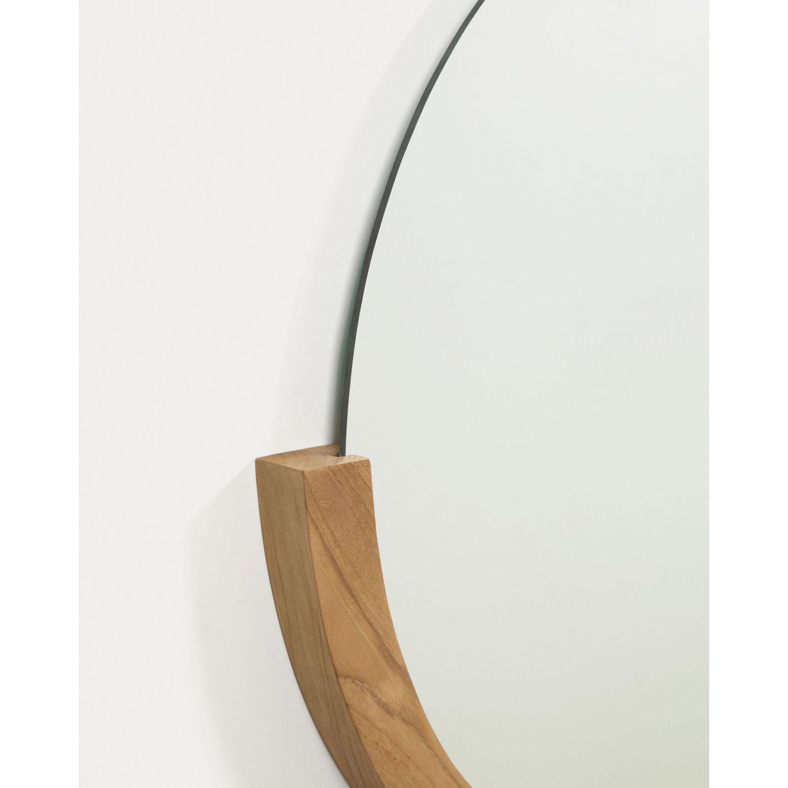 Wandspiegel oval Rokia aus massivem Teakholz 90x55