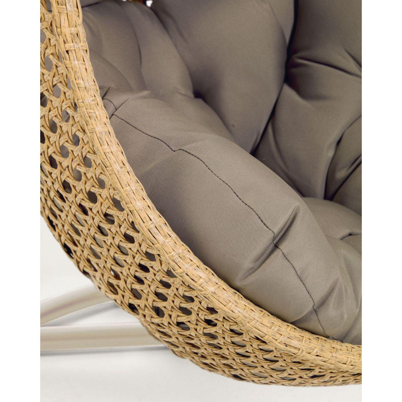 Garten Hängesessel Ciara Poly Rattan natur Fuss hellgrau