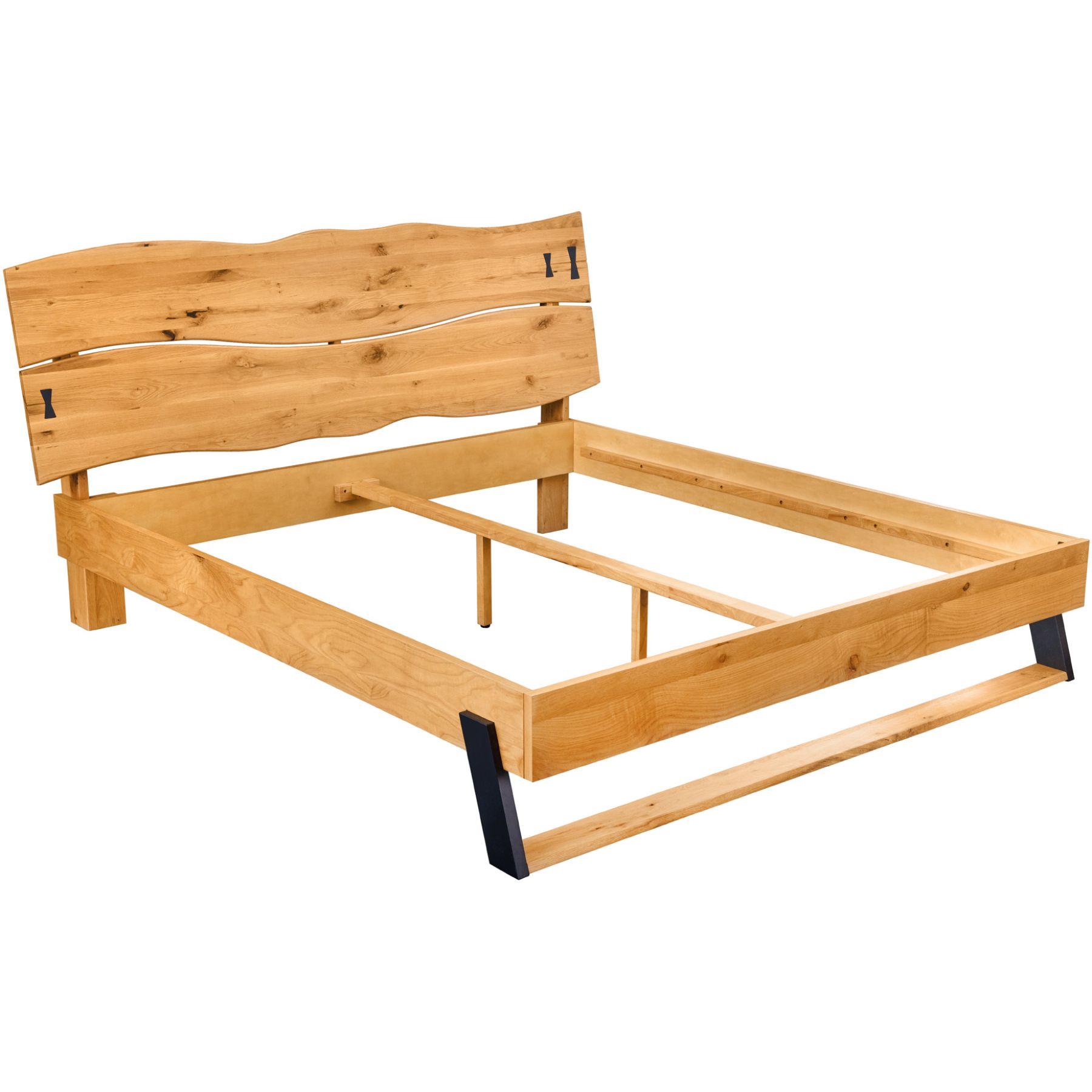 Holzbett Eiche Baumkante natur 180x200