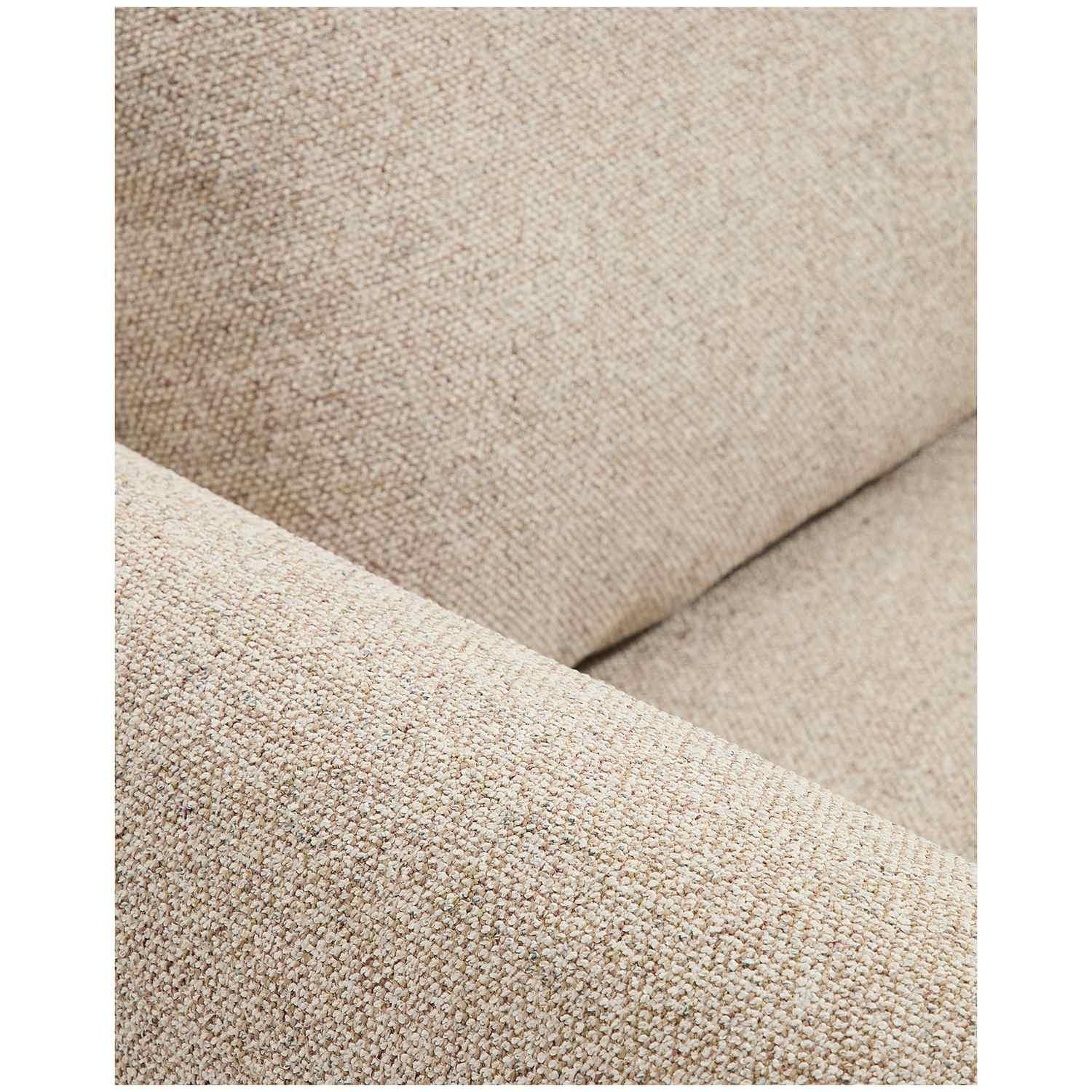 3-Sitzer Sofa Vera mit Chaiselongue links in Beige mit Beinen aus massivem Eschenholz mit Nussbaum-Finish 232x176 FSC Mix Credit
