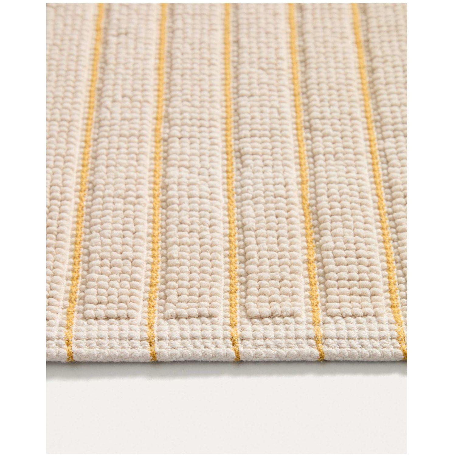 Badezimmermatte Merade aus Baumwolle mit gelben Streifen 50 x 80 cm