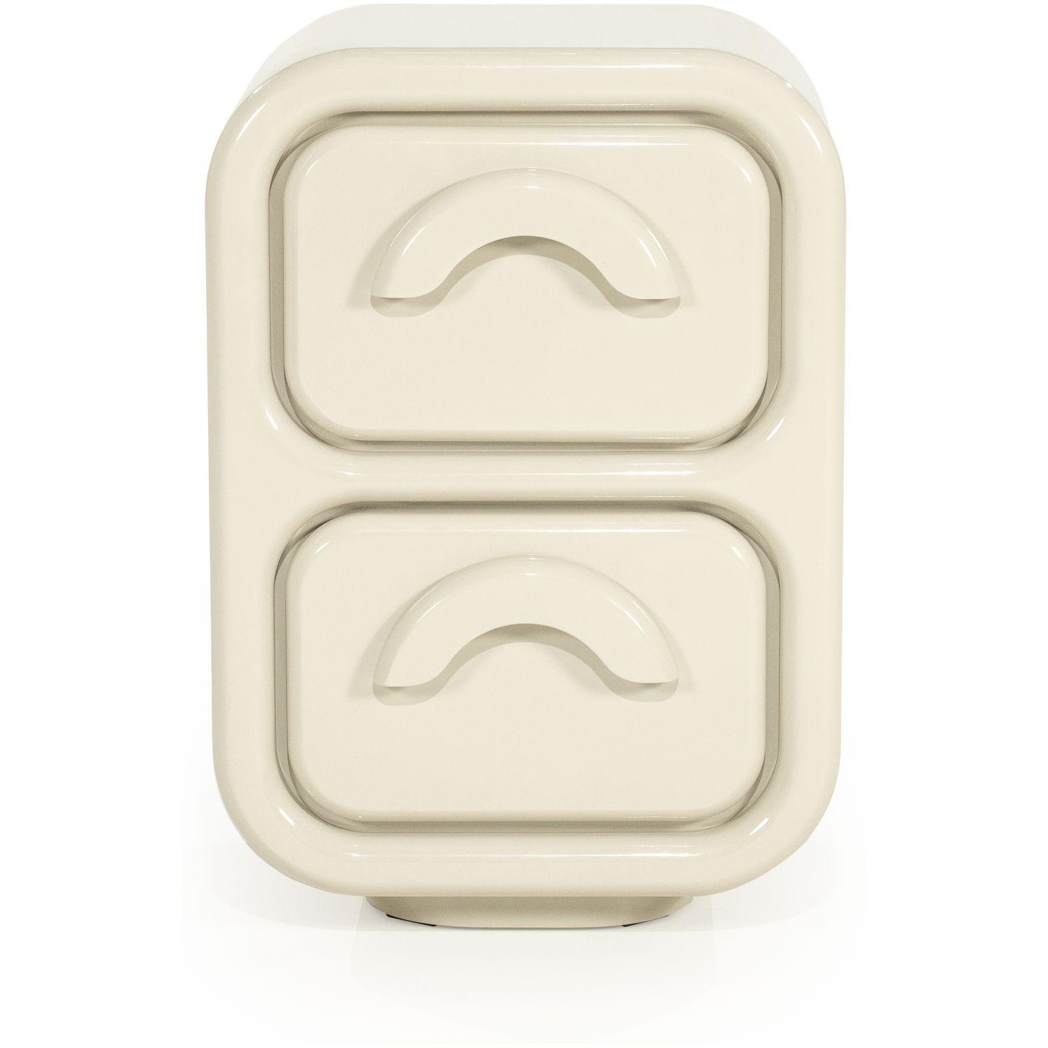 Beistellkommode Retro Glossy MDF hochglanz beige 40x58