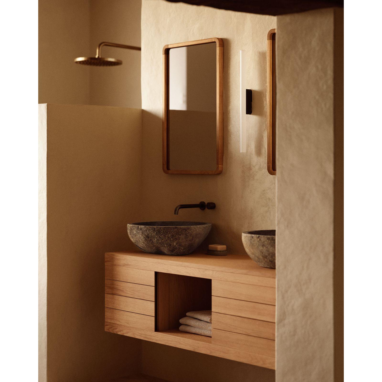 Badezimmermöbel Yenit aus massivem Teakholz natur 120x45