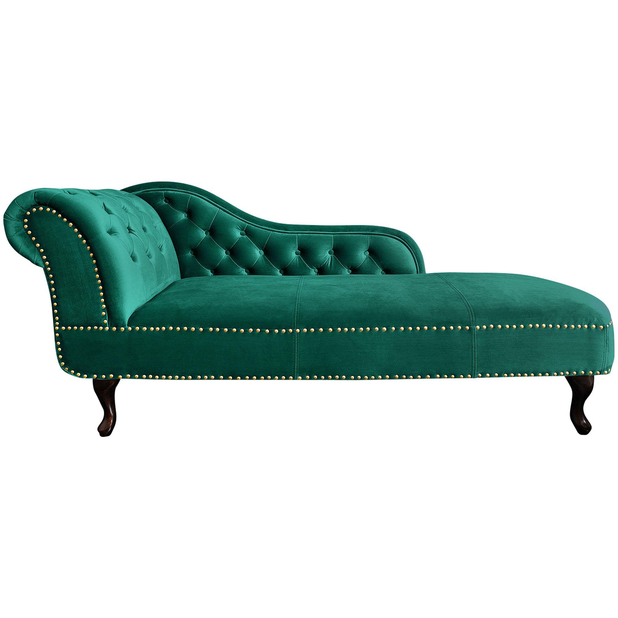 Chesterfield Recamiere smaragdgrün Samt