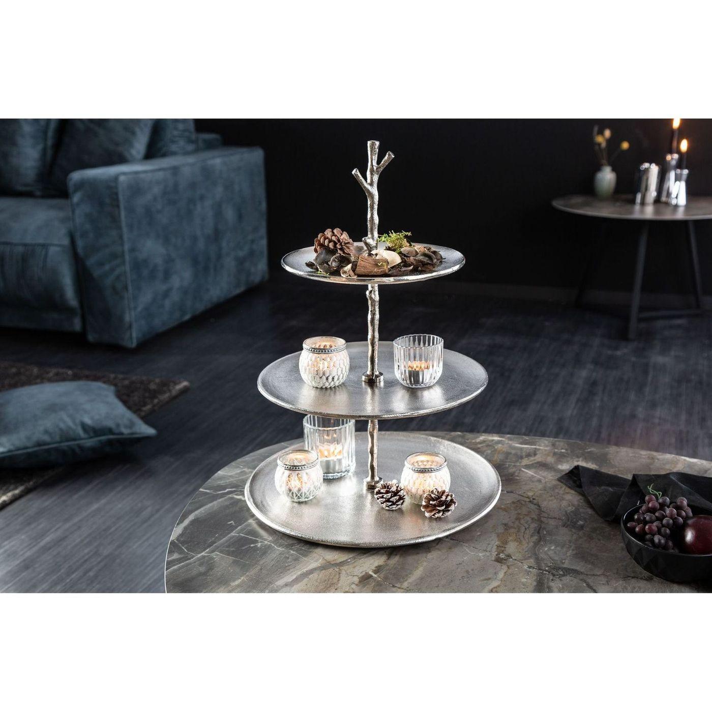 Etagere Äste Metall silber 48cm
