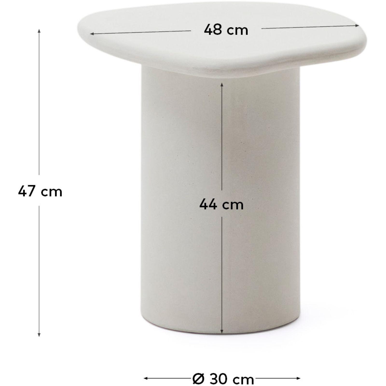Beistelltisch Macarella Zement weiss 48x47