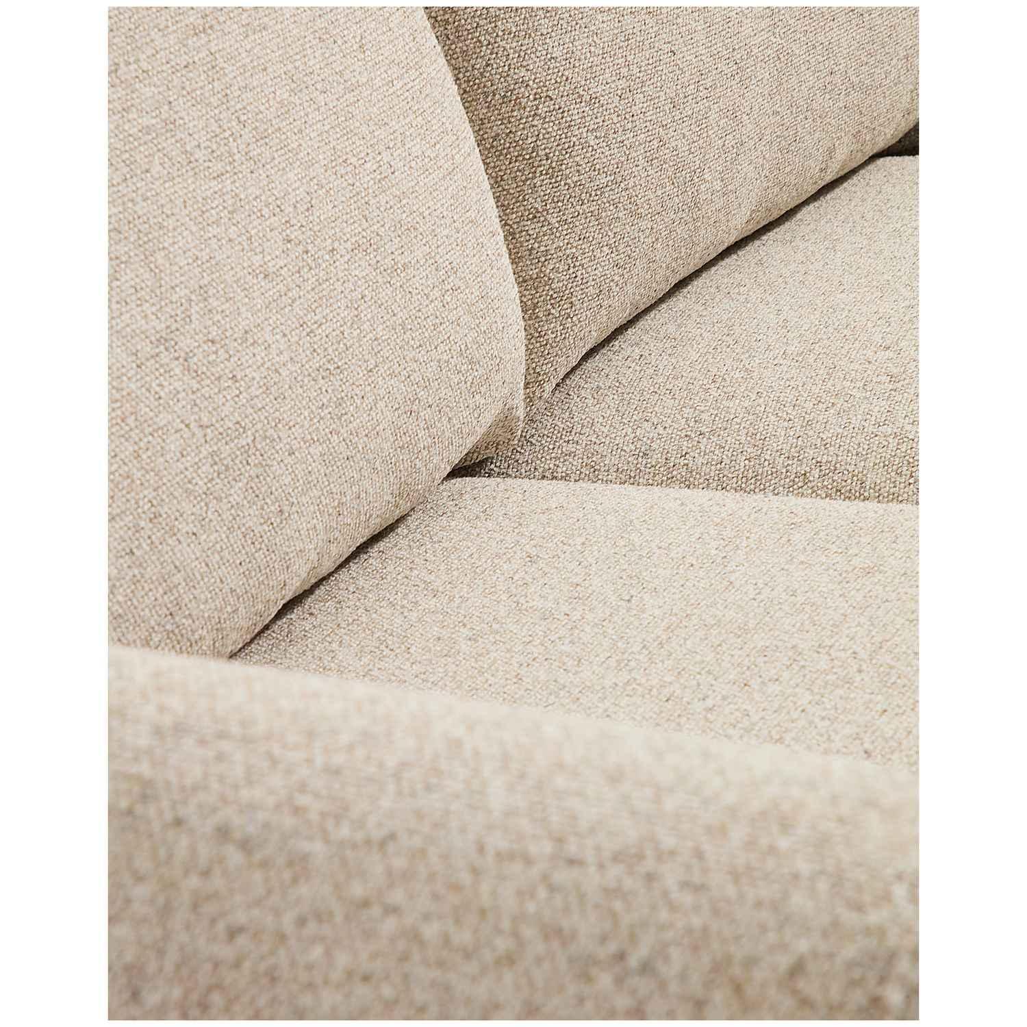 3-Sitzer Sofa Vera mit Chaiselongue links in Beige mit Beinen aus massivem Eschenholz mit natürlichem Finish 232x176 FSC Mix Credit