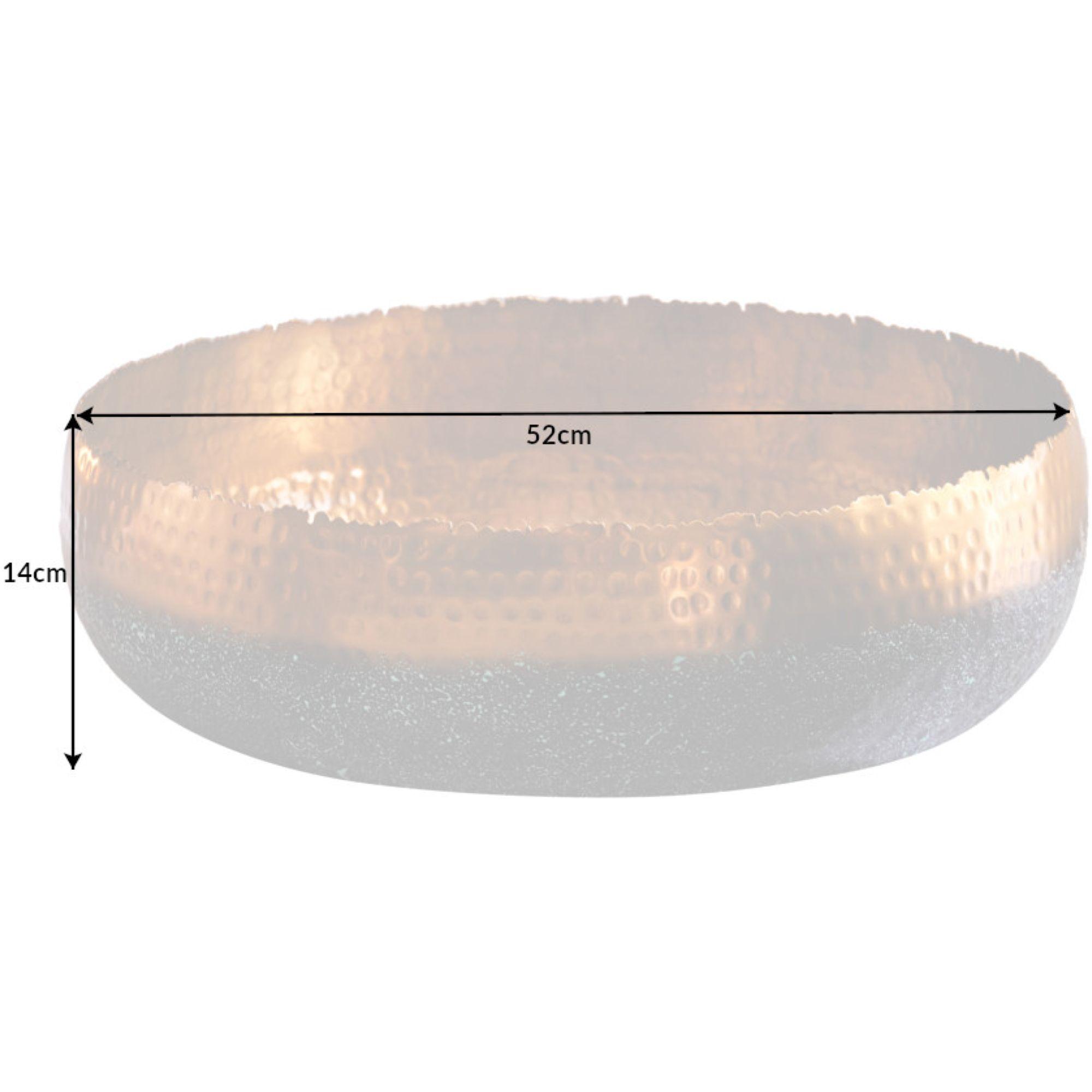 Deko Schale gross Bazzar Hammerschlag gold 52x52