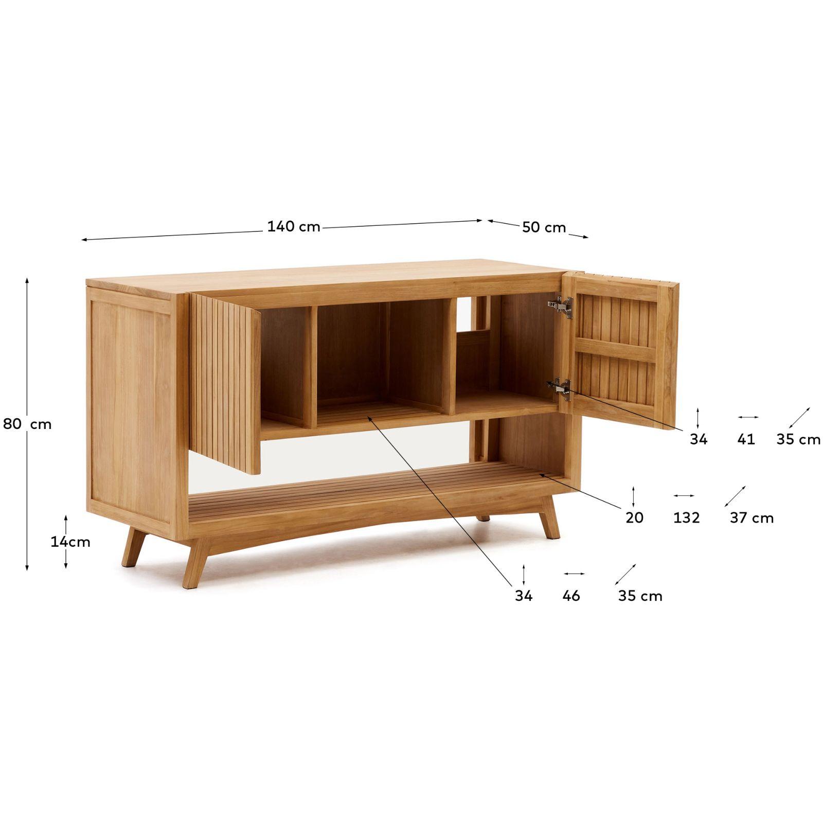 Badezimmermöbel Unterschrank Kuveni Teakholz massiv Natur 140x50