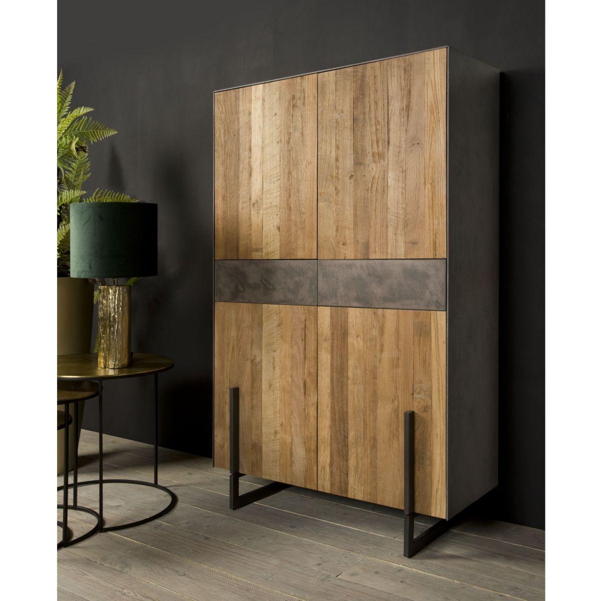 Massivholzschrank Rita 112x182 Teakholz