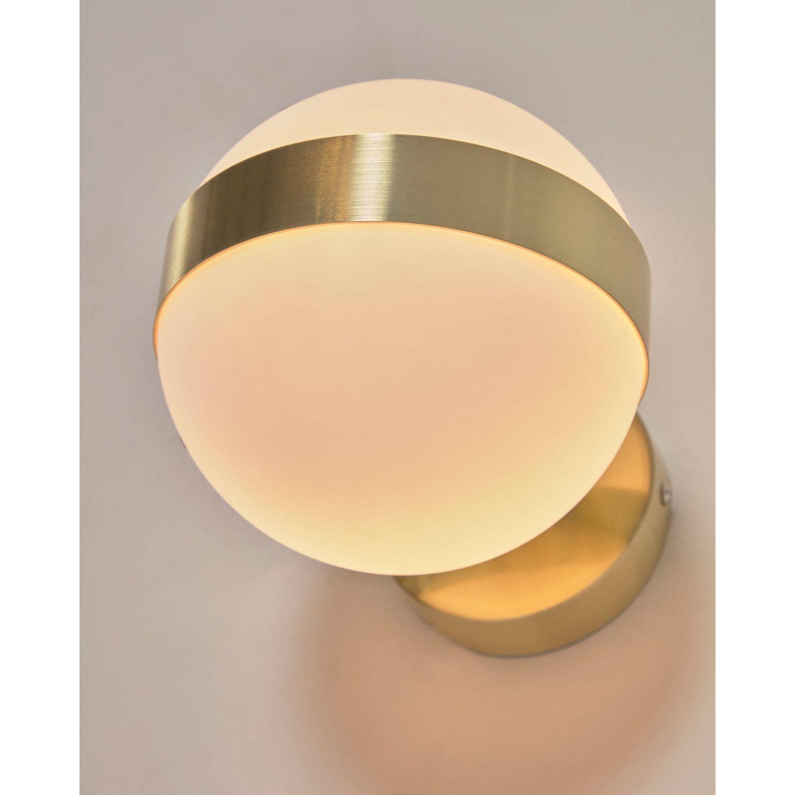 Wandleuchte Anasol Metall gold Glas weiss
