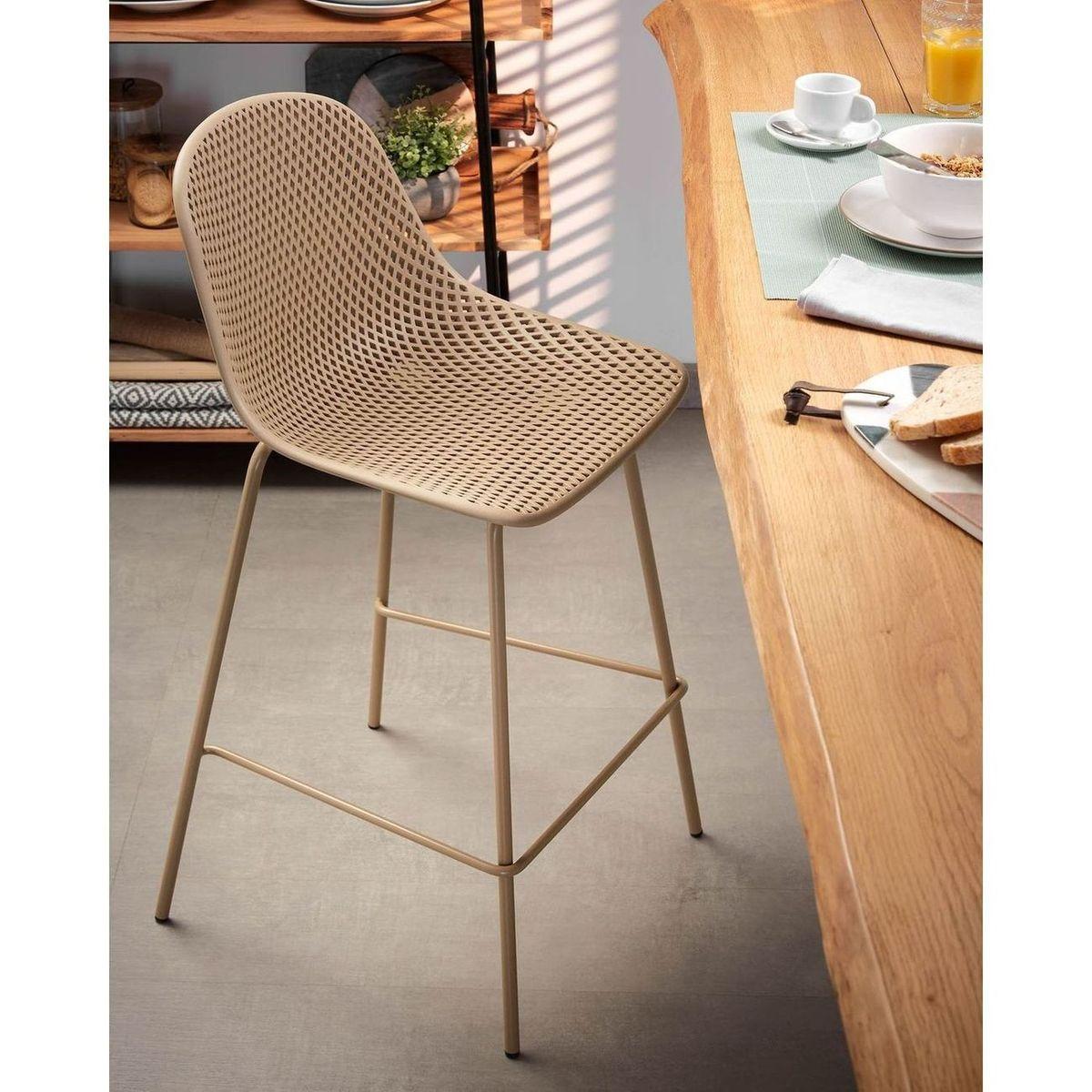 Barhocker Outdoor Garten Quinby Quinby beige Sitzhöhe 65
