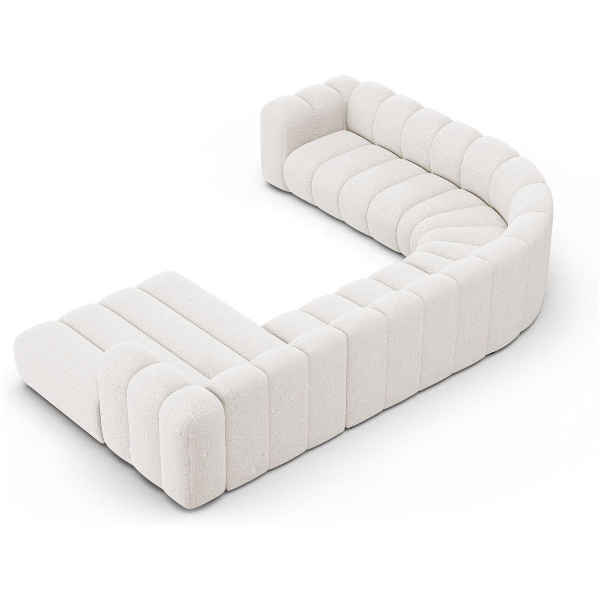 Wohnlandschaft U-Sofa Lupine - Ausrichtung: links - Bezug: Boucle (Baloo), White