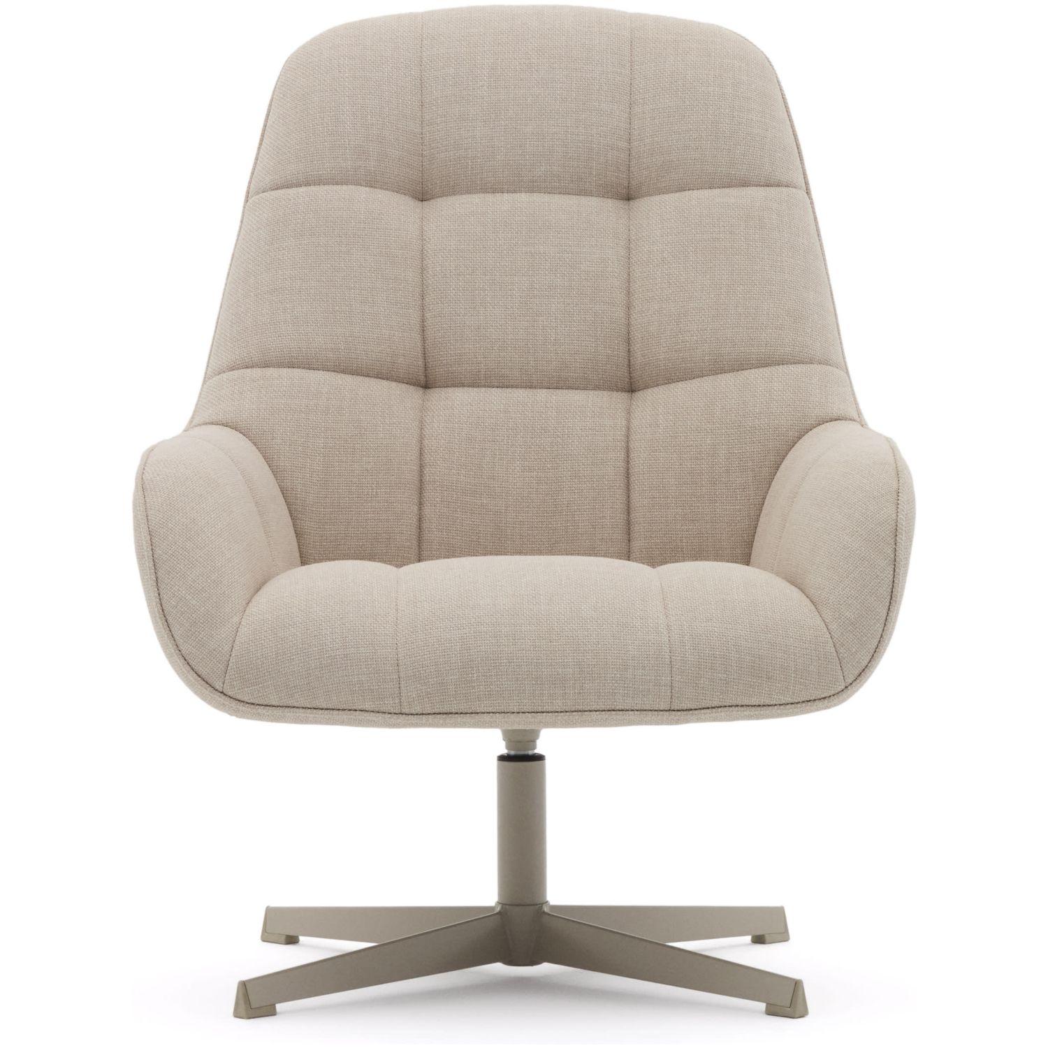 Drehsessel Jaspe beige und Metall mit grauer Oberfläche FSC 100% (drehbar)