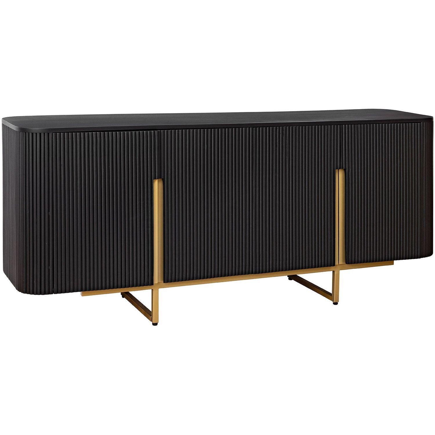 Sideboard abgerundet Cazeno Gold Mangoholz schwarz 160