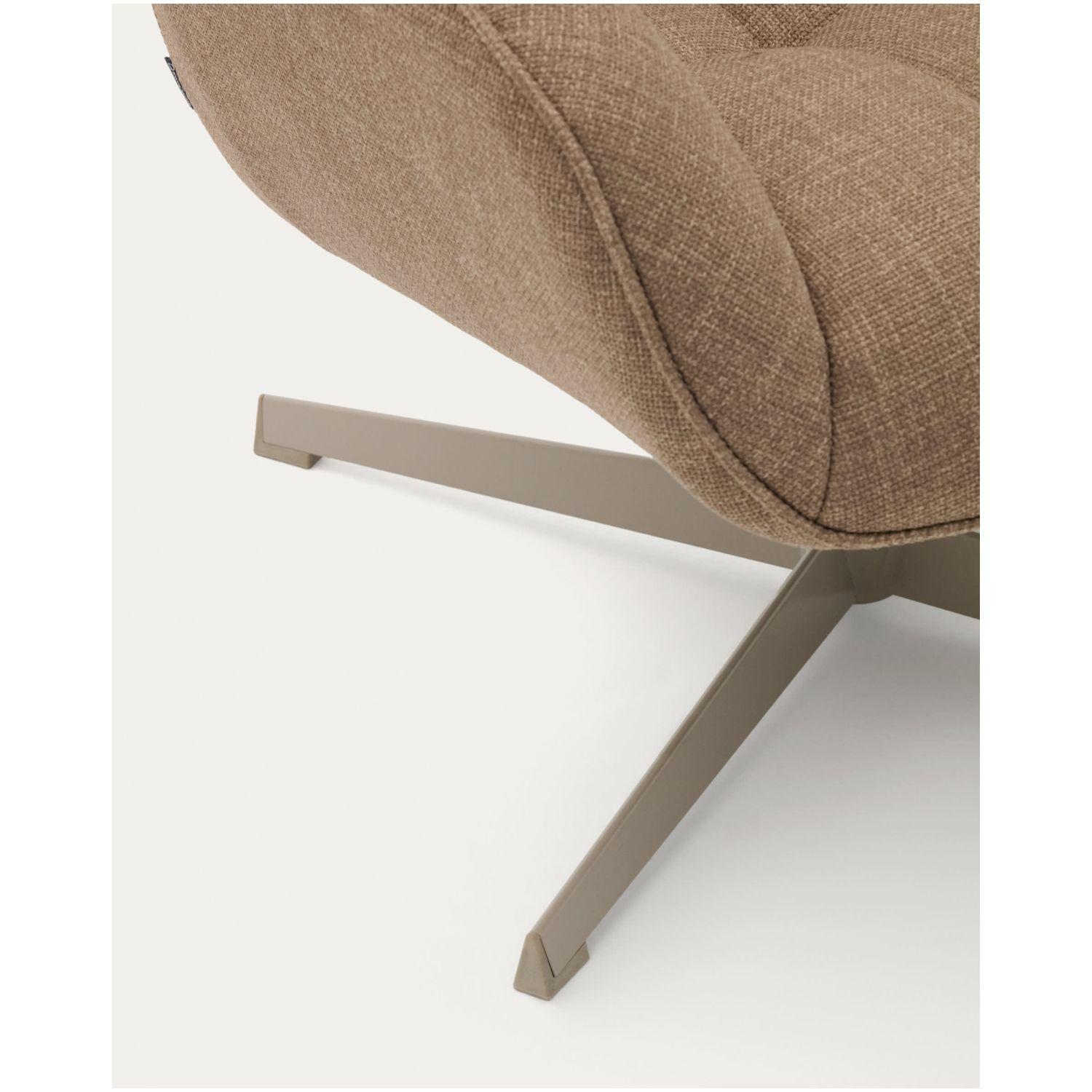 Drehsessel Jaspe hellbraun und Metall mit grauer Oberfläche FSC 100% (drehbar)