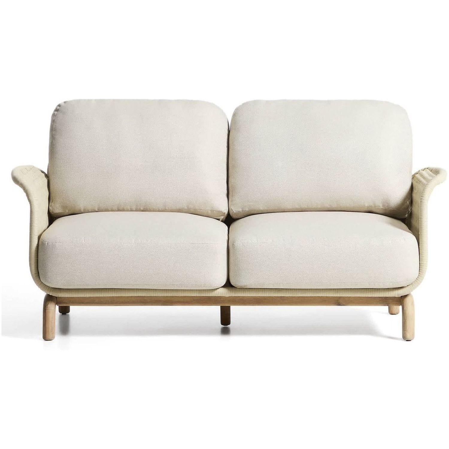 Gartensofa 2-Sitzer Alipa Akazienholz massiv Seil ecru 165