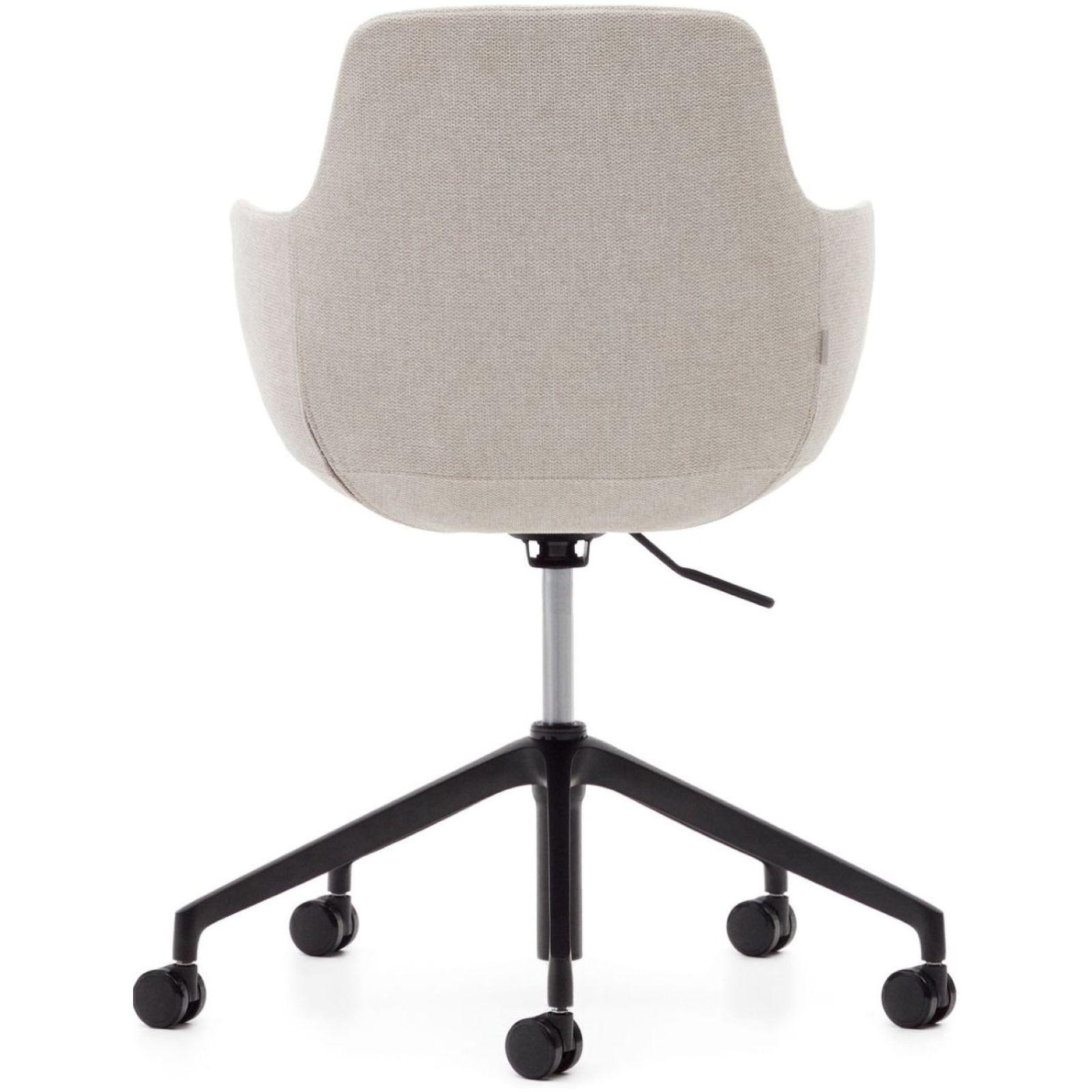 Bürodrehstuhl Tissiana Stoff beige Aluminium schwarz matt