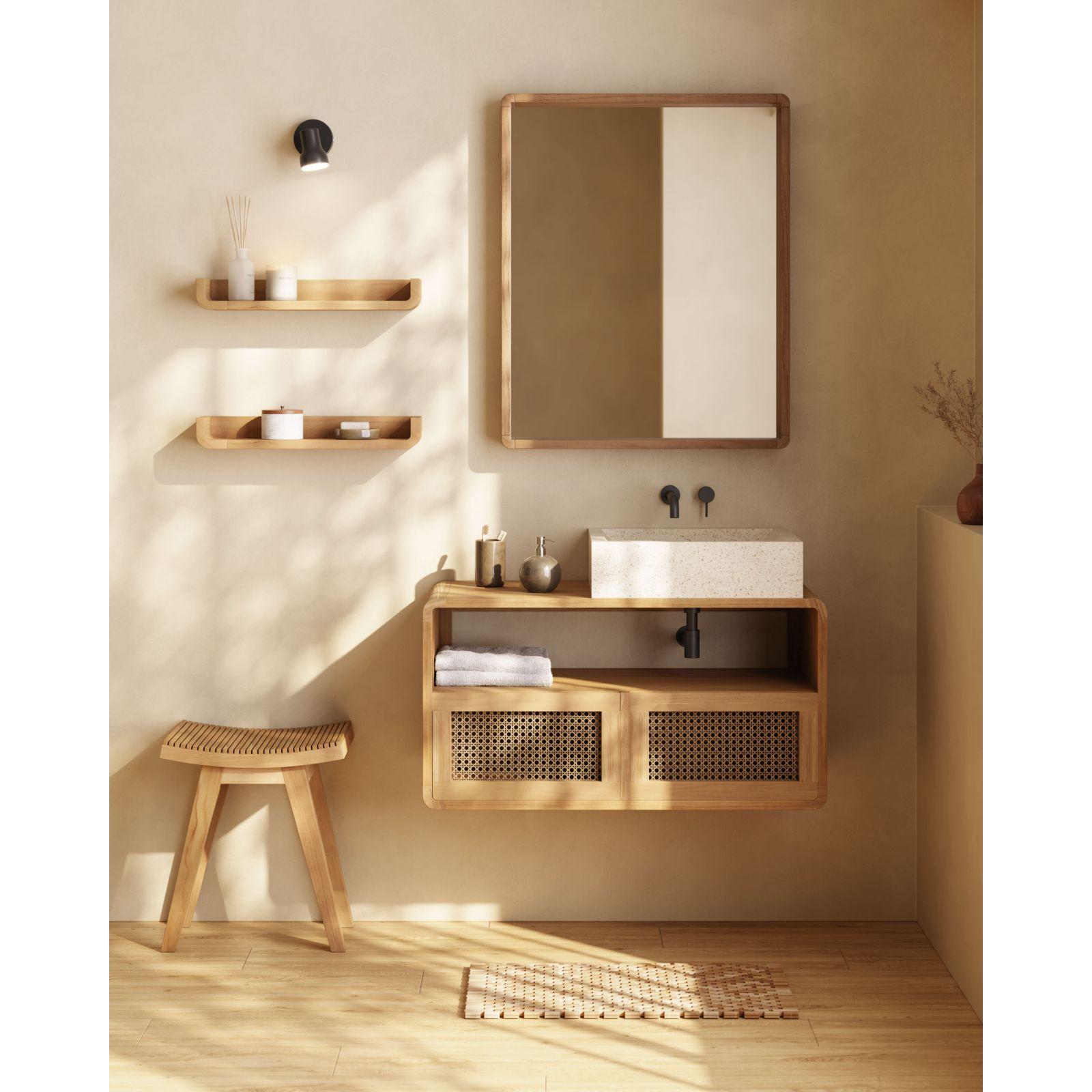 Wandspiegel Kuveni Teakholz natur 80x65
