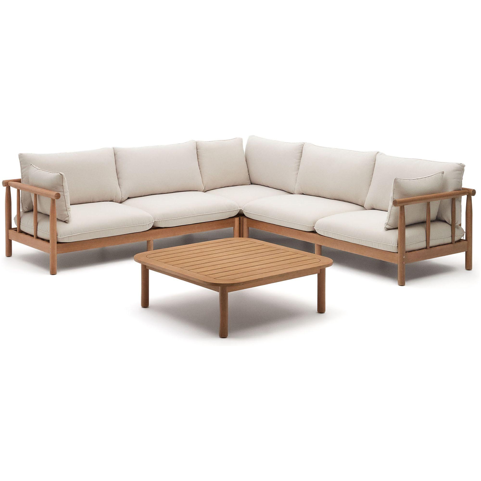 Eck-Gartenlounge Sacova massives Eukalyptusholz 280x280