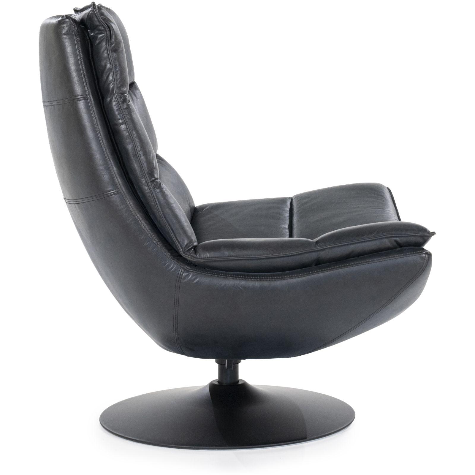 Drehsessel Relax Boxer Echtleder schwarz