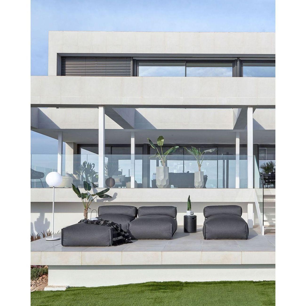 Gartenhocker Outdoor Square dunkelgrau 101x101