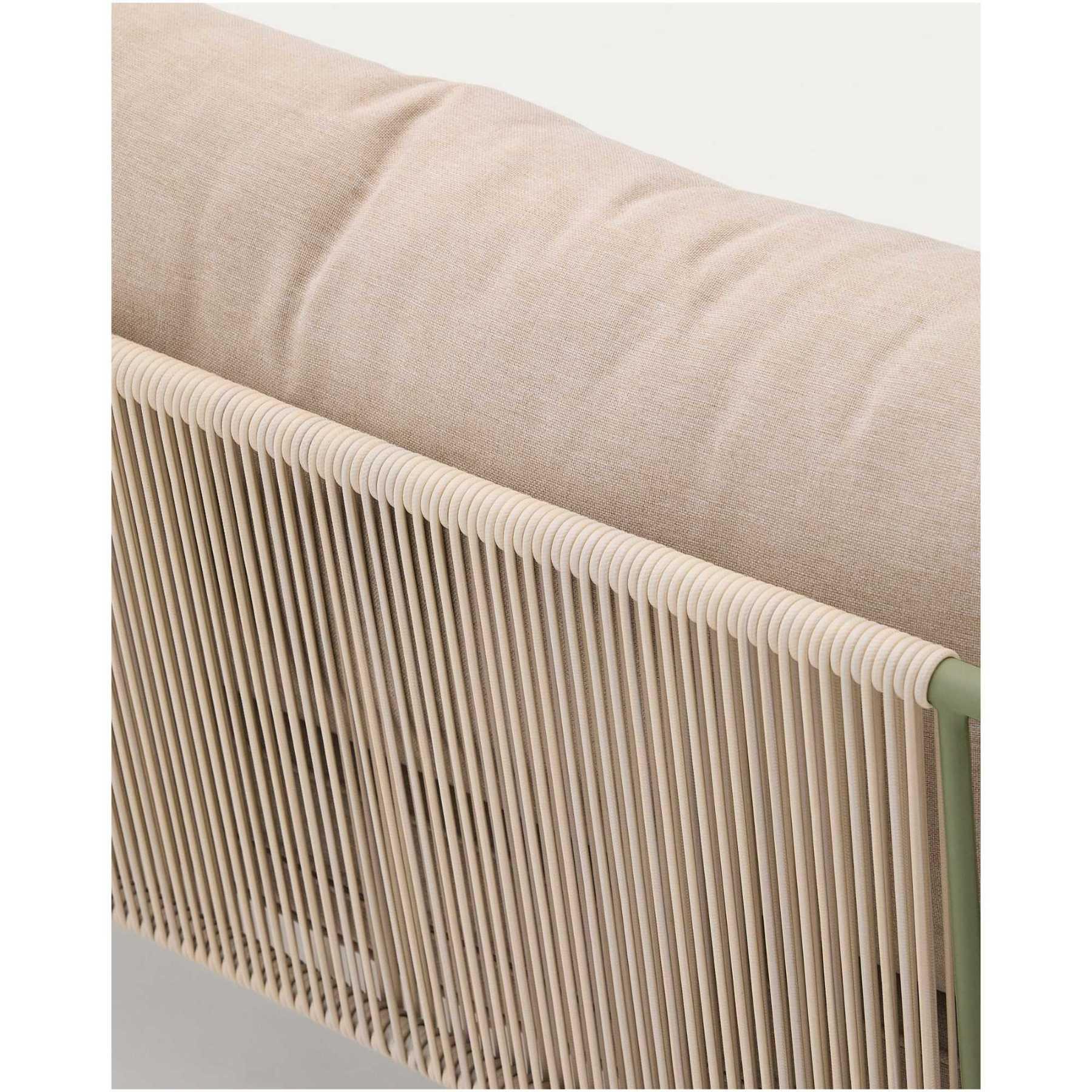 Gartensofa 2-Sitzer-Outdoor Zivia Seil ecru verzinkter Stahl grün 177.5