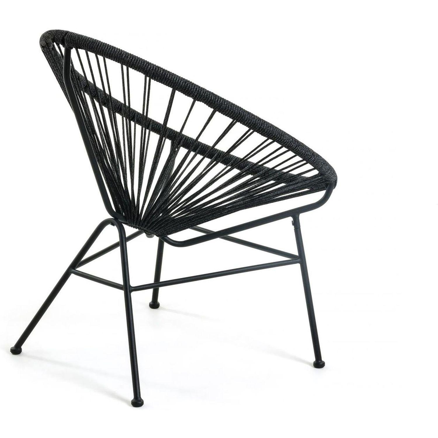 Gartensessel Acapulco Kordel Seil schwarz