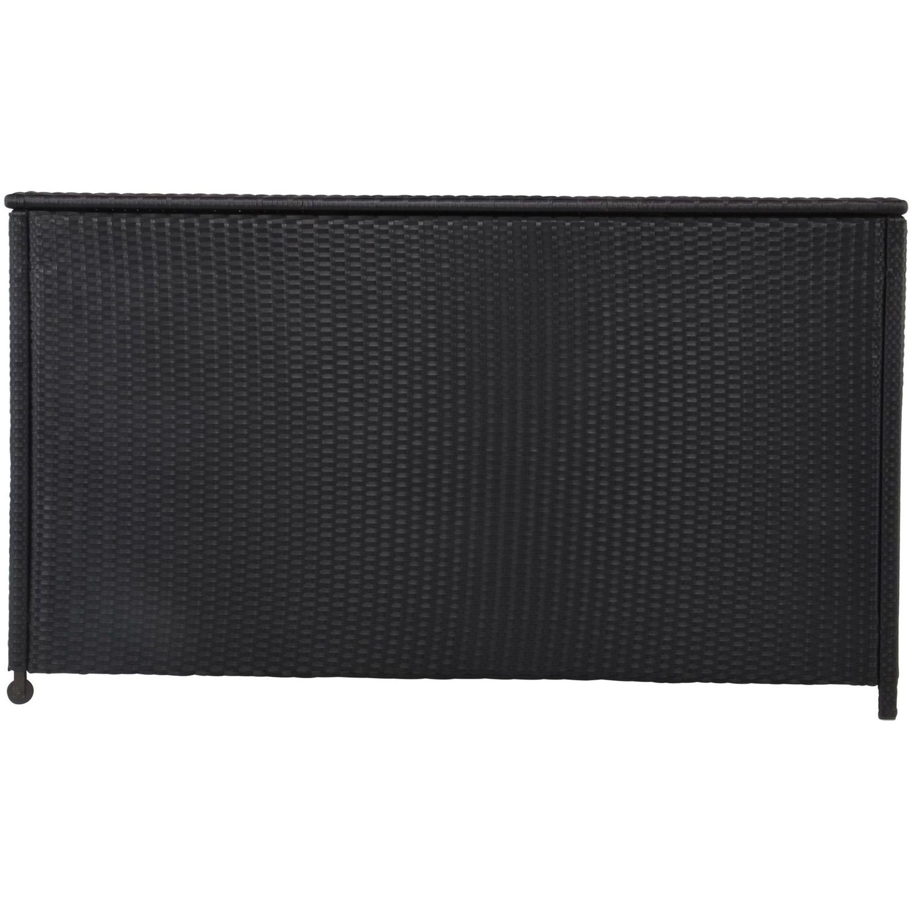 Poly Rattan Kissenbox mit Rollen 165x67x95