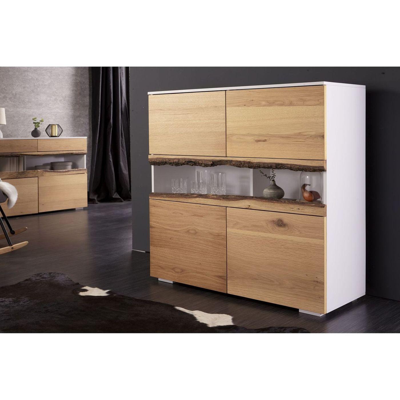 Highboard Modern House 100x115 weiss Eiche