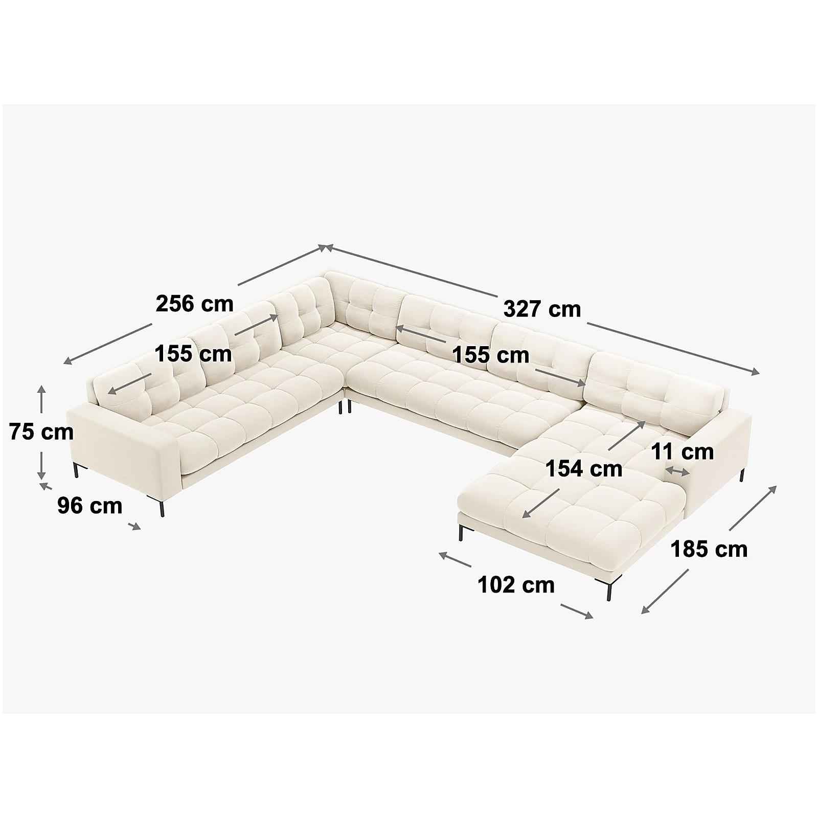 Wohnlandschaft U-Sofa Mamaia 327x256x75 - Ausrichtung: links - Bezug: Boucle (Baloo), White