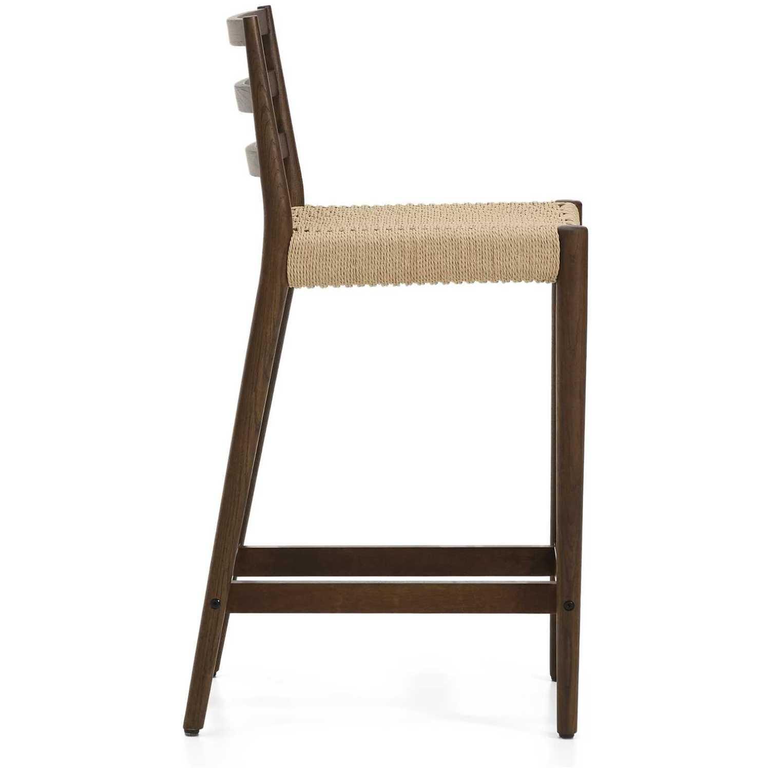 Barhocker Analy Eichenholz massiv Nussbaum-Finish Sitzhöhe 65 100% FSC