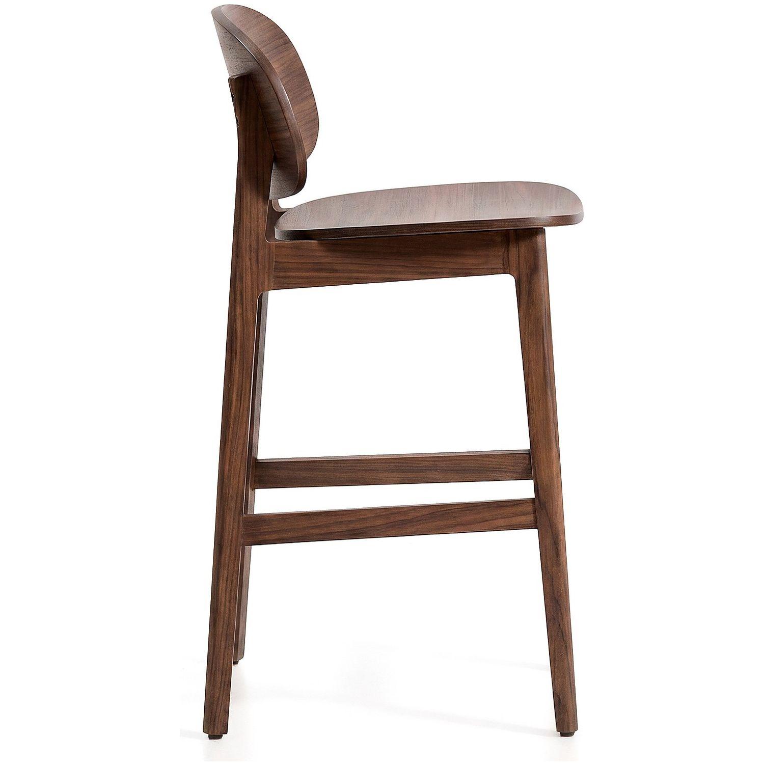 Barhocker Ludara aus Eichenfurnier mit Nussbaumfinish 65 cm