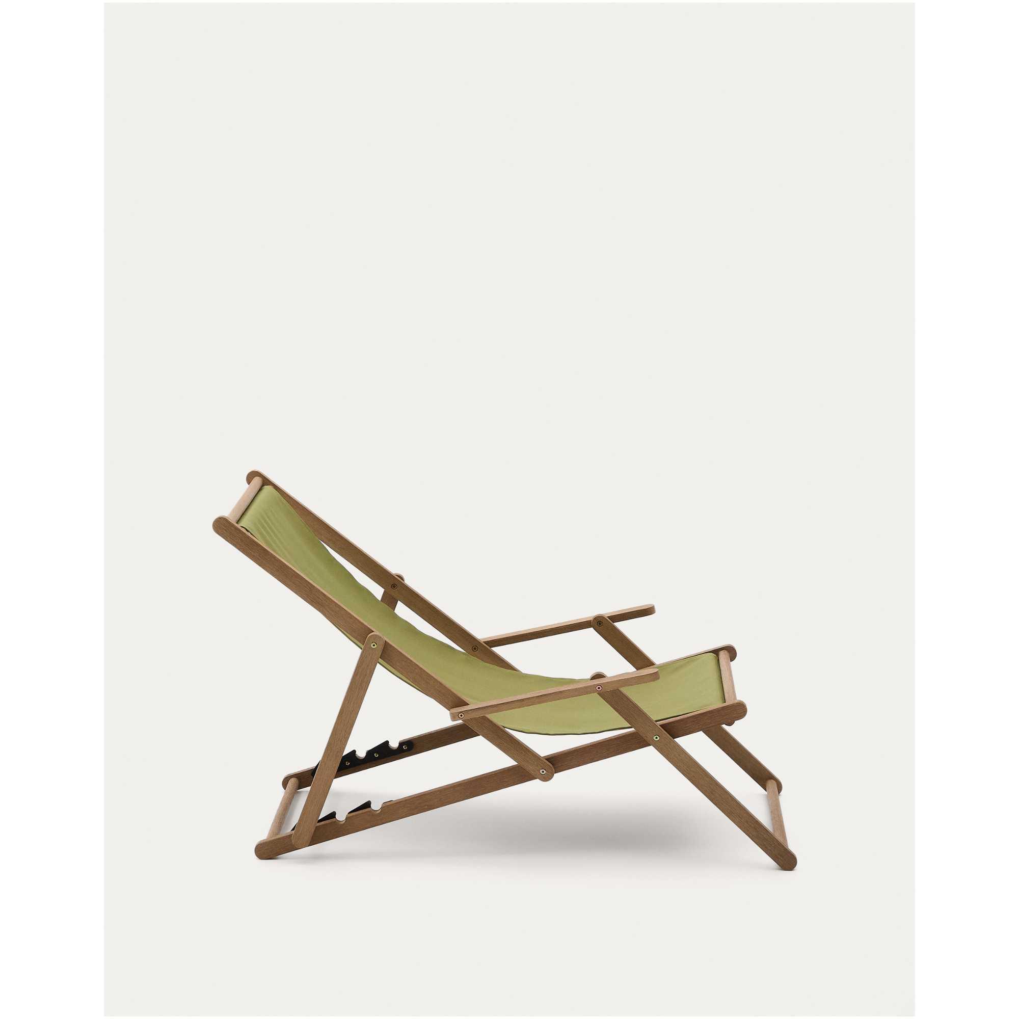 Klappbarer Outdoor-Liegestuhl Vilara in Grün aus massivem Akazienholz FSC 100%