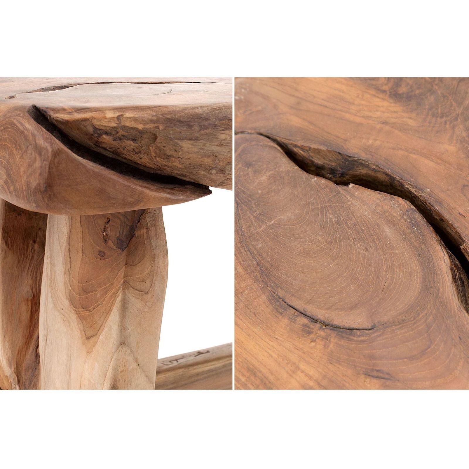 Holzbank Holzhocker Nature Wurzel 80cm Teak Unikat