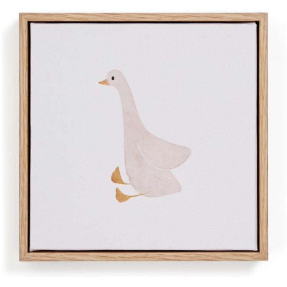 Bild Milu mit Gans beige und weiss 20x20