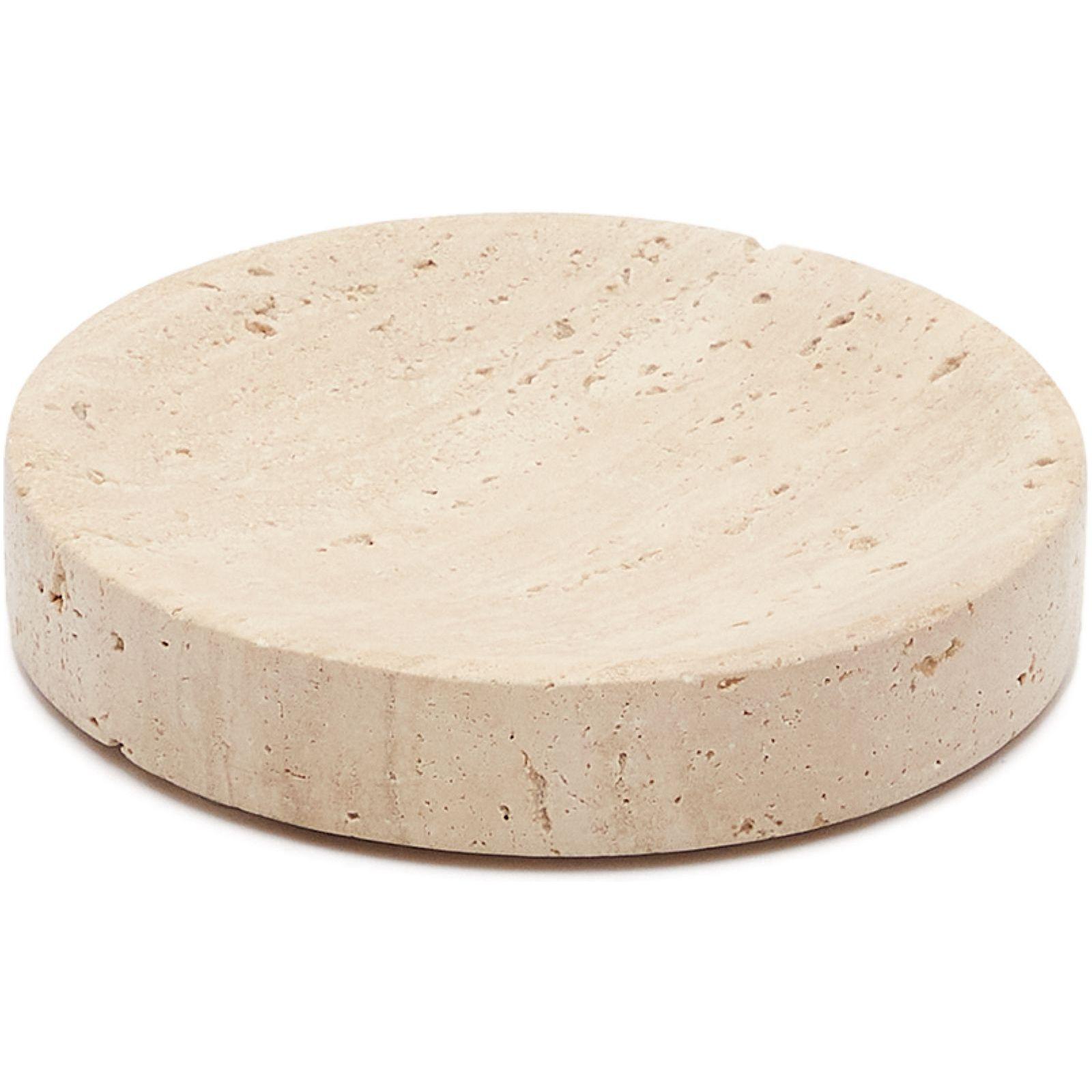Macre Seifenschale aus Travertin in Beige