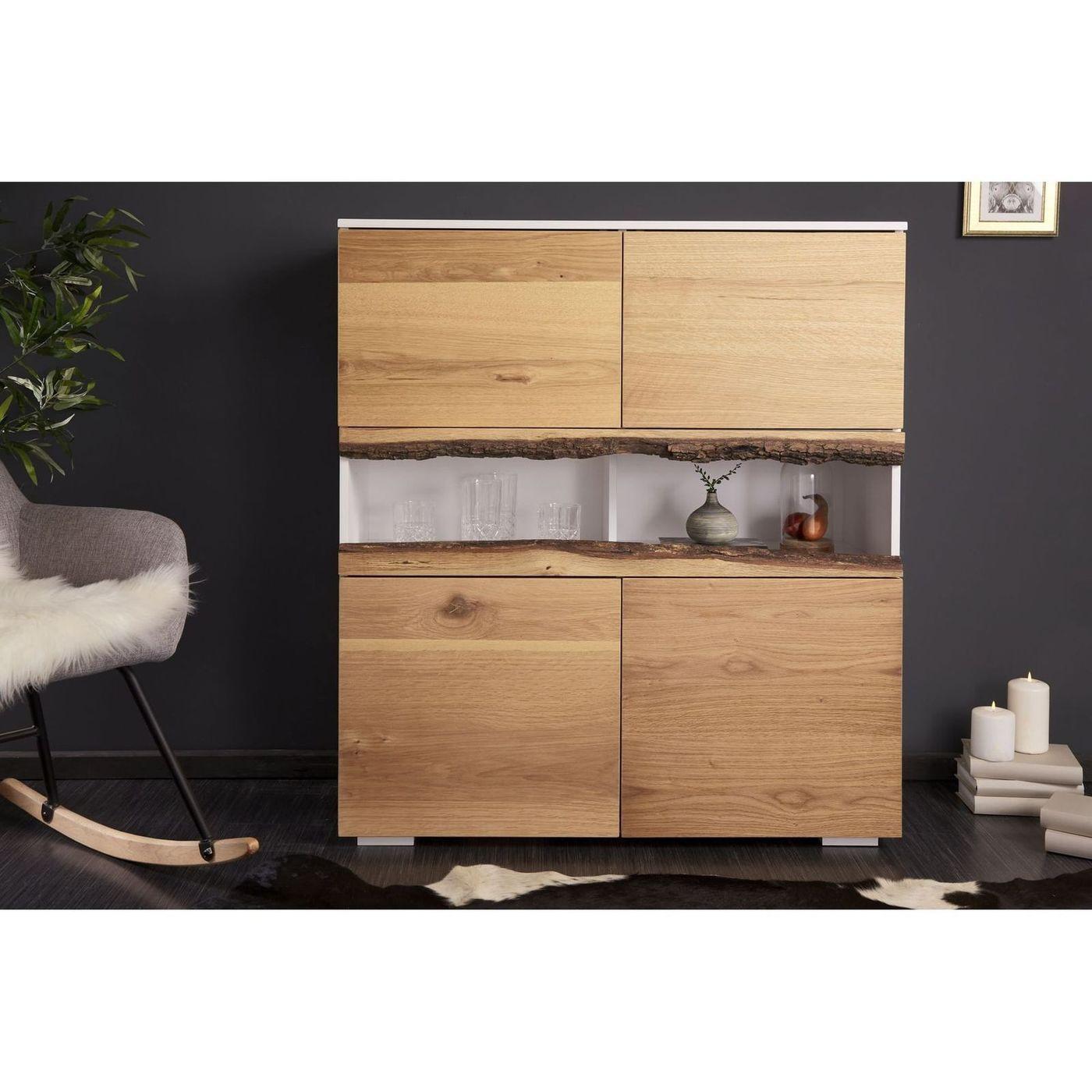 Highboard Modern House 100x115 weiss Eiche