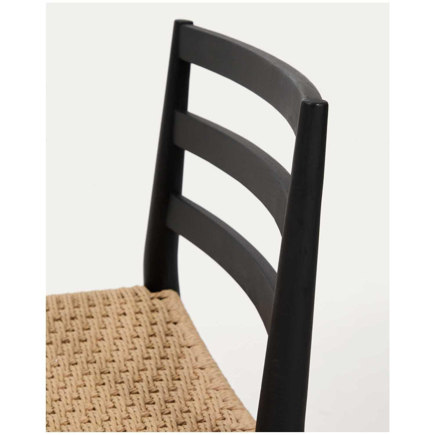 Barhocker Analy Eichenholz massiv schwarz Sitzhöhe 65 100% FSC