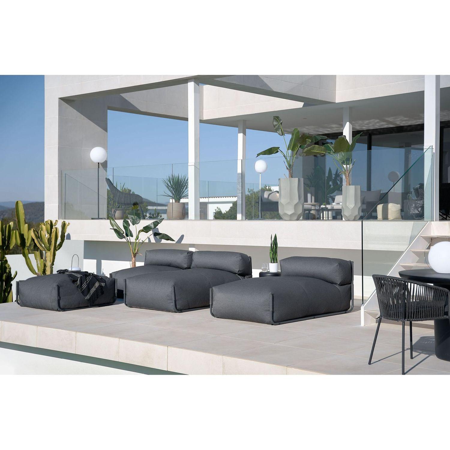 Gartenhocker Outdoor Square dunkelgrau 101x101