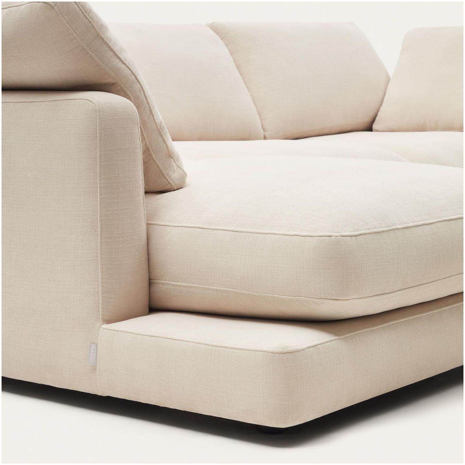 Sofa mit 2 Longchair Liegewiese Gala Stoff beige 210x193