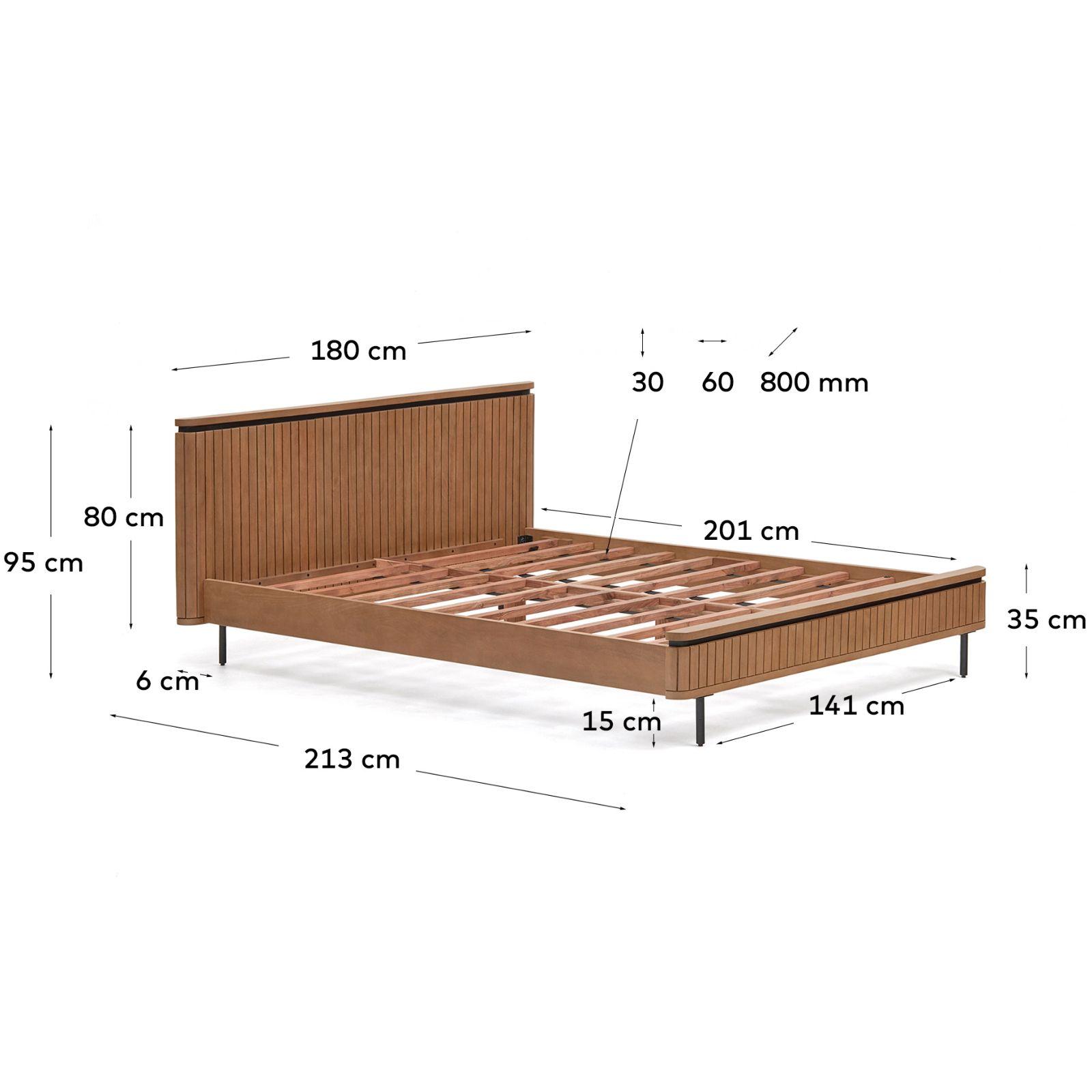 Holzbett Licia Mangoholz natur 160x200