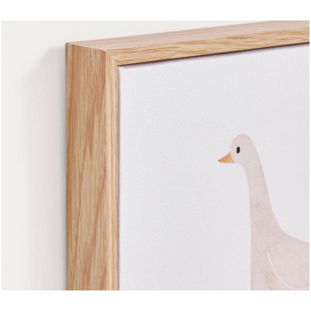 Bild Milu mit Gans beige und weiss 20x20
