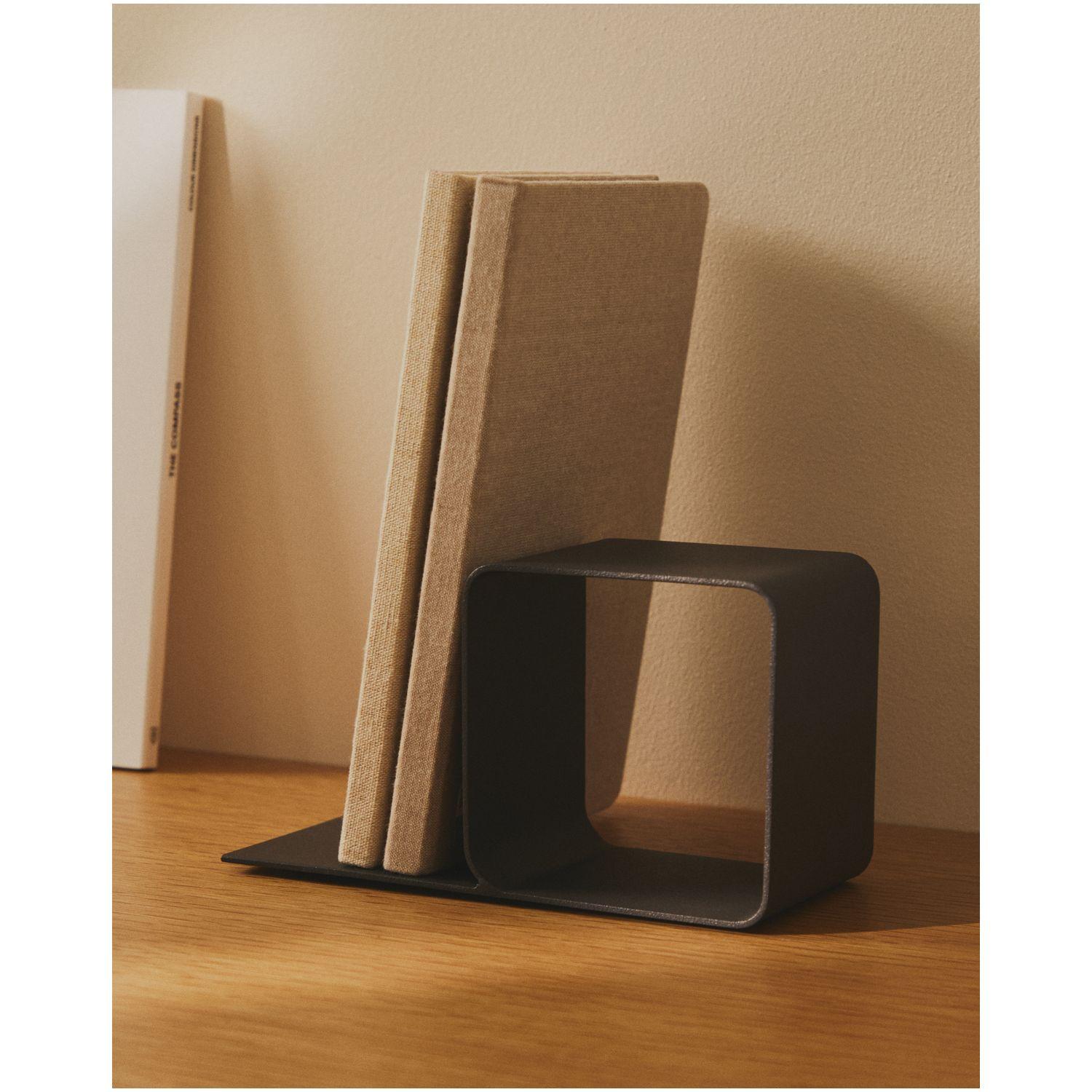 Buchstütze Mistra aus schwarzem Eisen