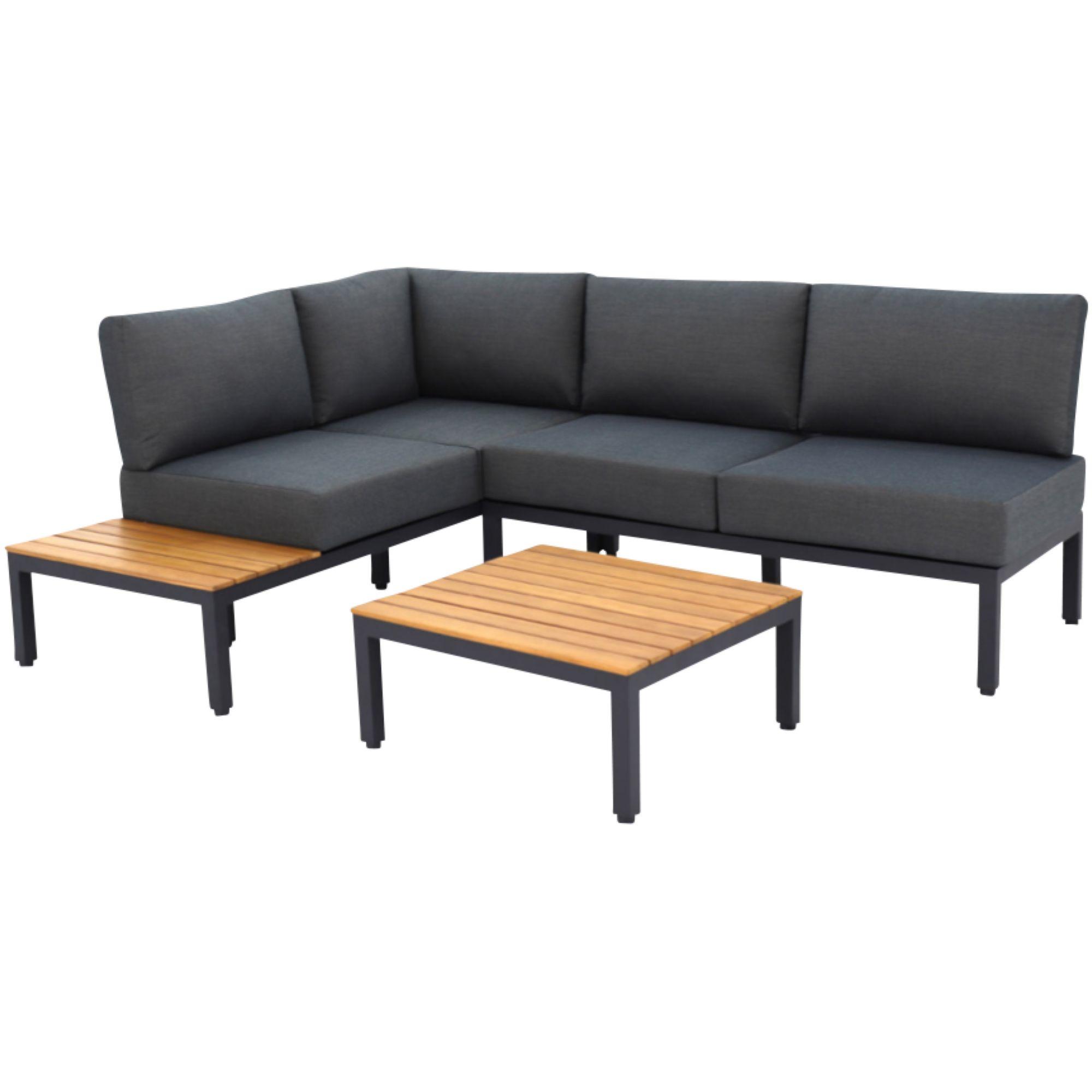 Gartenlounge Berna links/rechts Aluminium Akazienholz 212x174.5